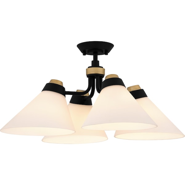Quoizel Semi-Flush Mount Semi Flush 4 Lights Matte Black QSF6218MBK - main